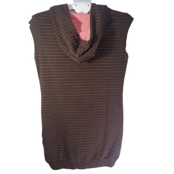 Adidas Brown Striped Casual Hoodie Women Sweatshirt. Size Large - Picture 2 of 5